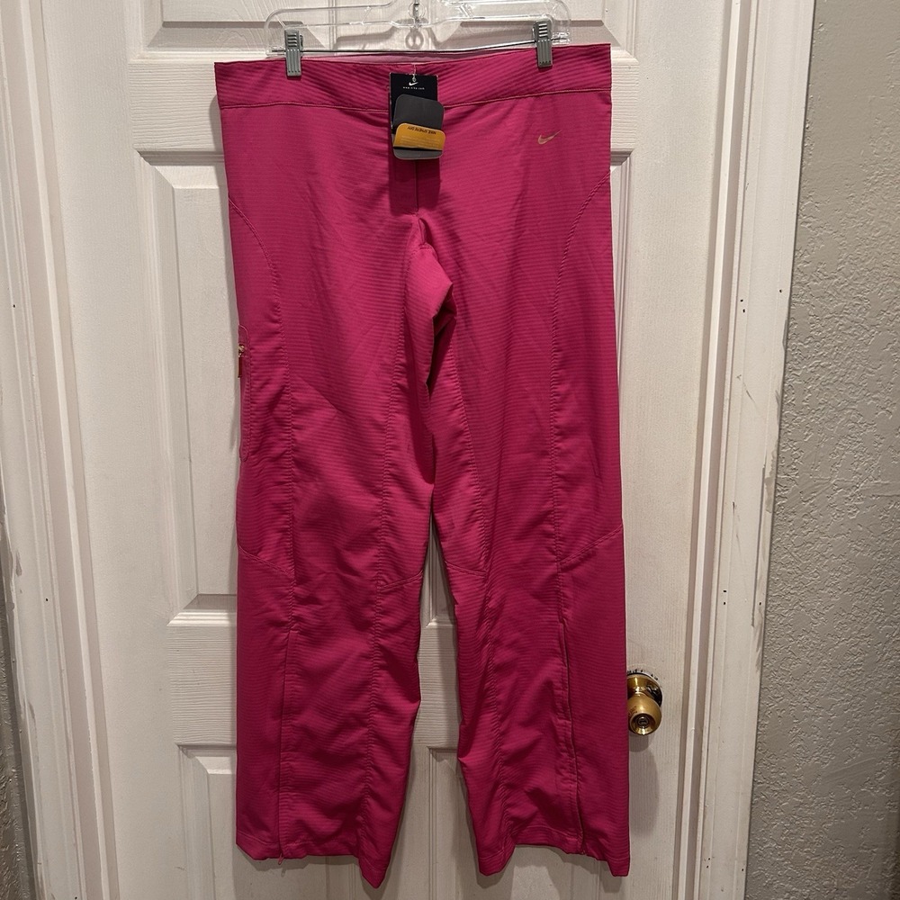 Nike Sphere Dry Pink Textured Wide Leg Cargo Athletic Pants Womens Large NWT